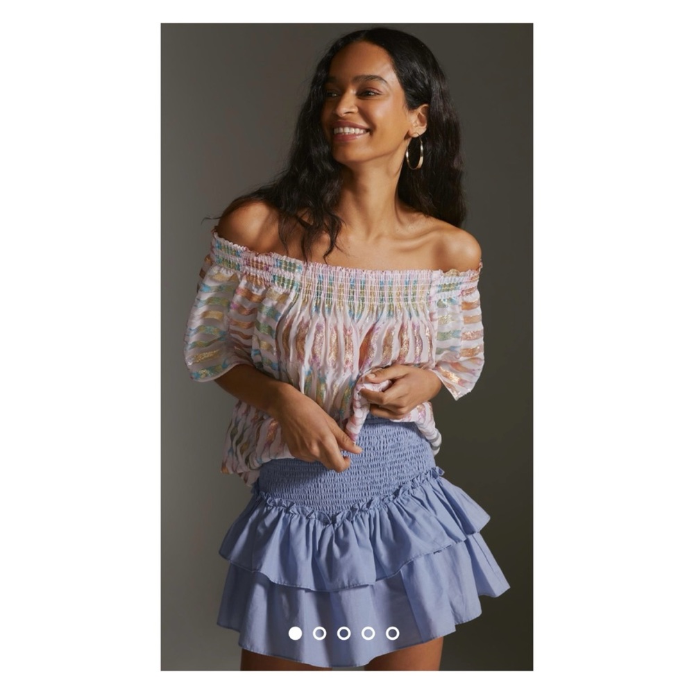 NWOT Anthropologie Delfi Off The Shoulder Blouse  Size Small
